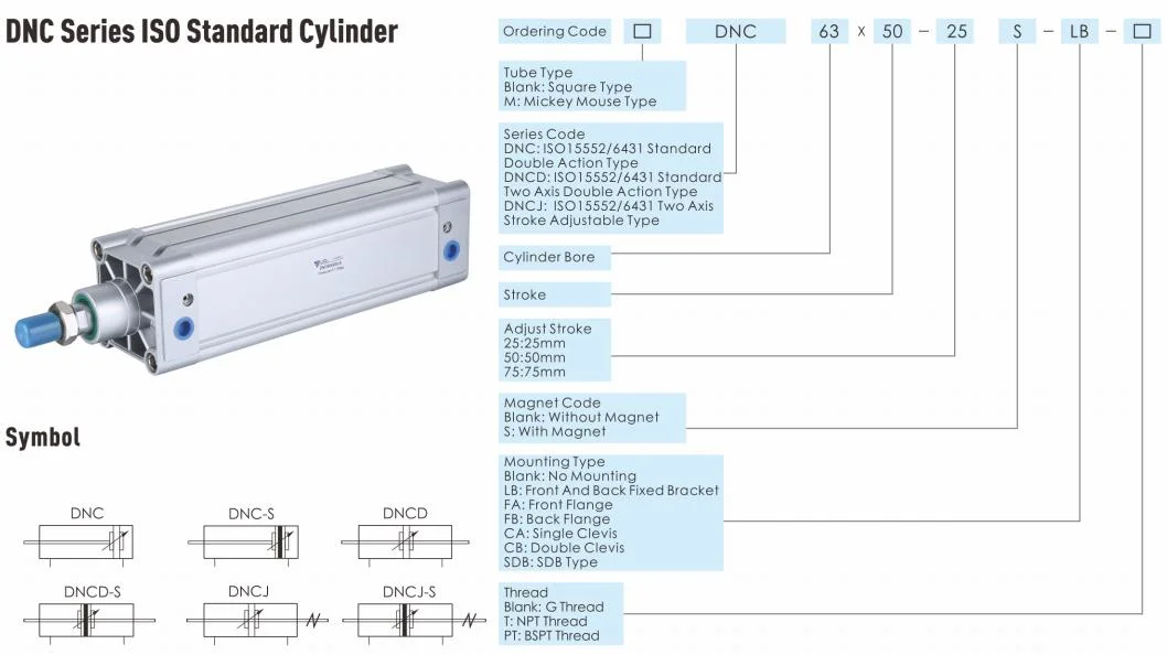 China Manufacturer ISO Standard OEM SMC Type Camozzi Customzied Sc DNC Si Ma Sda Mini Pneumatic Air Cylinder